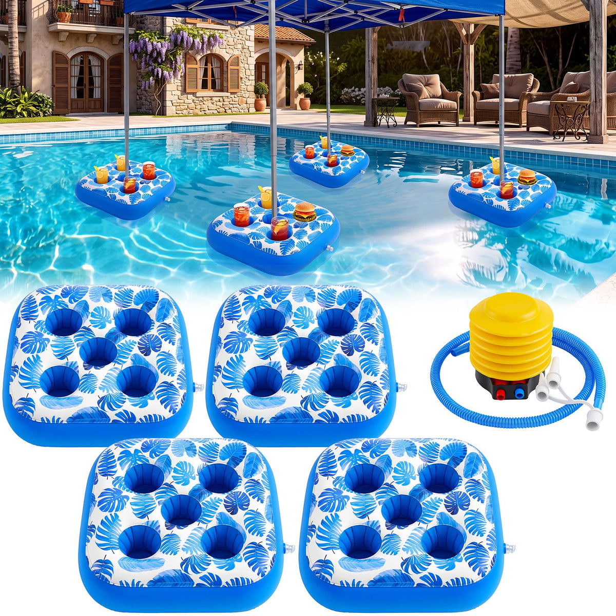 4 Inflatable Base Floats with Cup Holders N33471