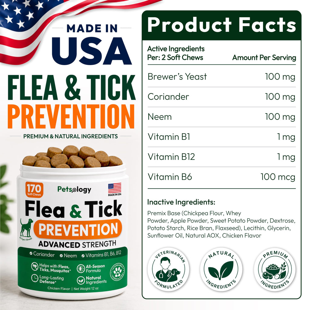 Flea and Tick Prevention for Dogs Soft Chewables Y476