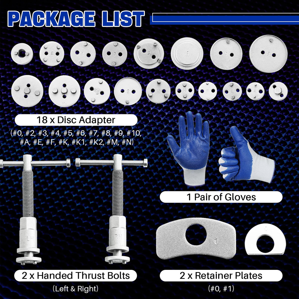 24pcs Heavy Duty Disc Brake Caliper Tool Set & 23PCS Aluminum Alloy Cup Type Oil Filter Cap Wrench Socket Removal Tool Set F513