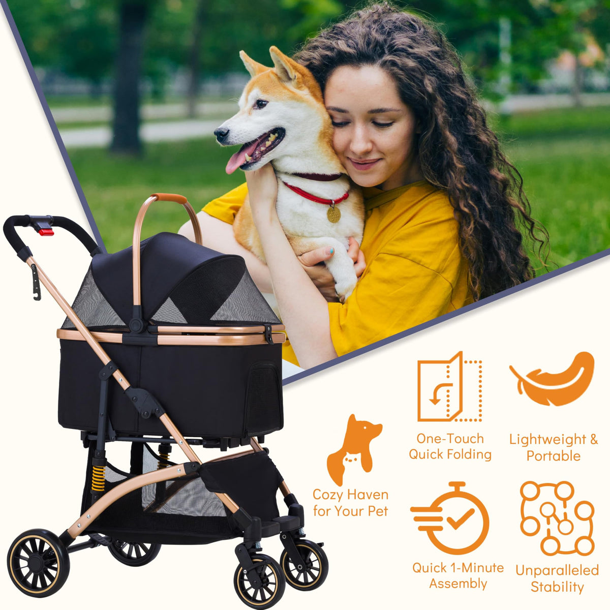 Pet Stroller for Small Dogs Cats X4223