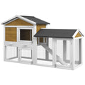 Outdoor Rabbit Hutch, 2-Tier with Ramp and Water-Resistant Roof J413526