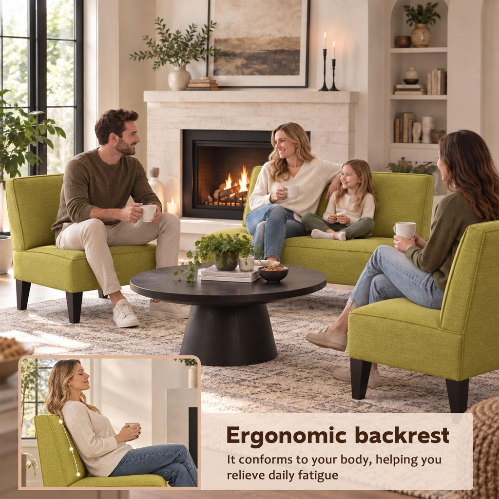 Green Upholstered Accent Chair Set of 2 Q6650