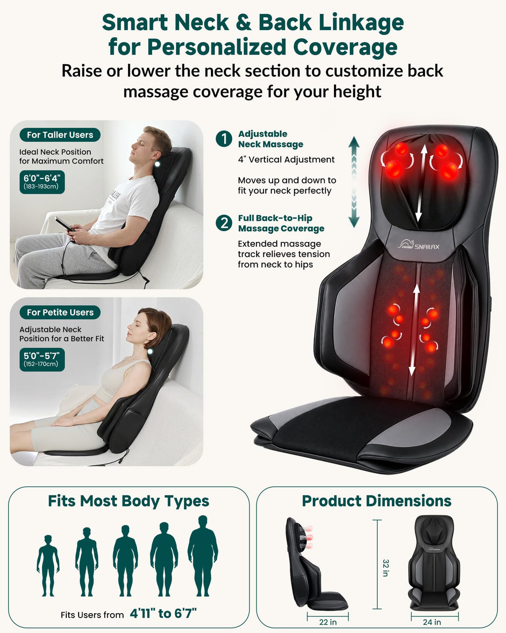 Neck and Back Massager with Heat J5046