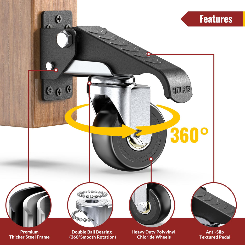 Heavy Duty Retractable Casters 700 lbs 4 Casters L45473