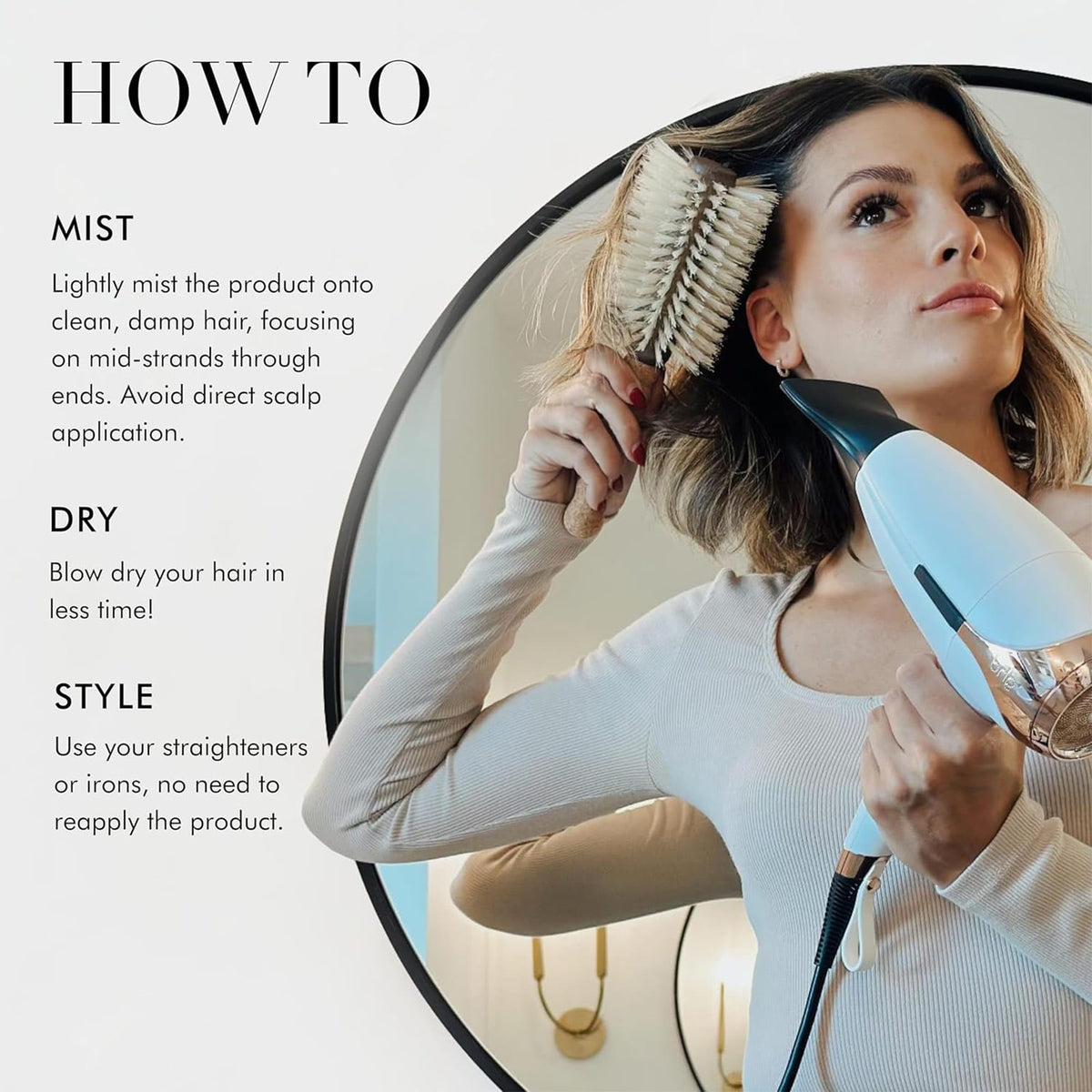 Blow Dry Spray with Heat Protection and Frizz Control 4 fl oz X521