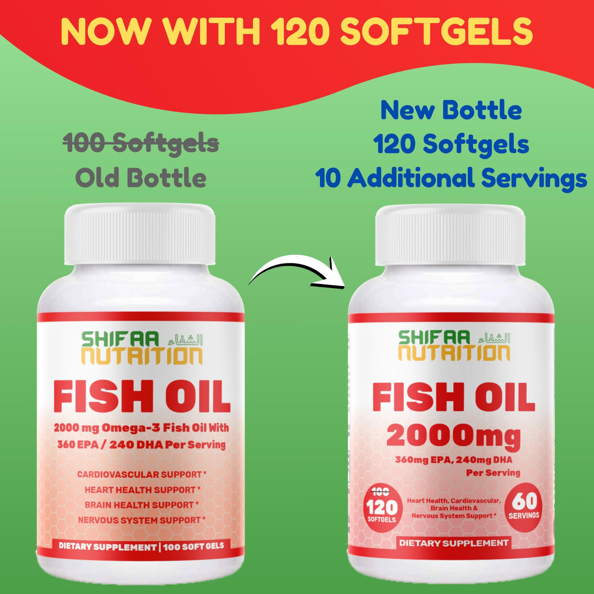 Omega 3 Fish Oil 2000mg 120 Softgels E1759