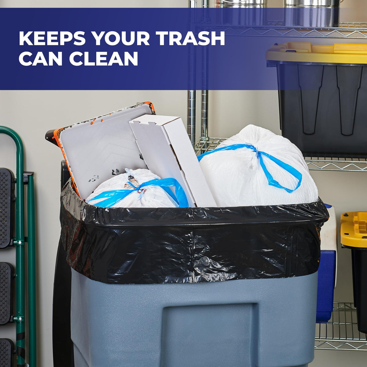 65 Gallon Black Unscented Trash Bags 10ct J4667