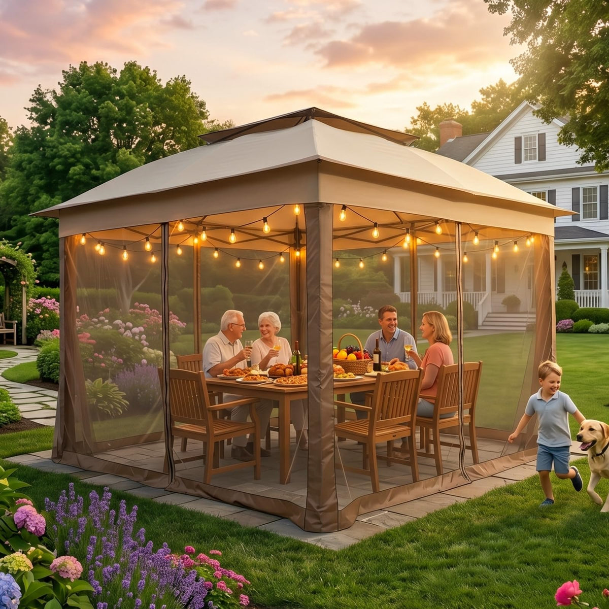 11x11 Pop Up Gazebo with Netting F845225