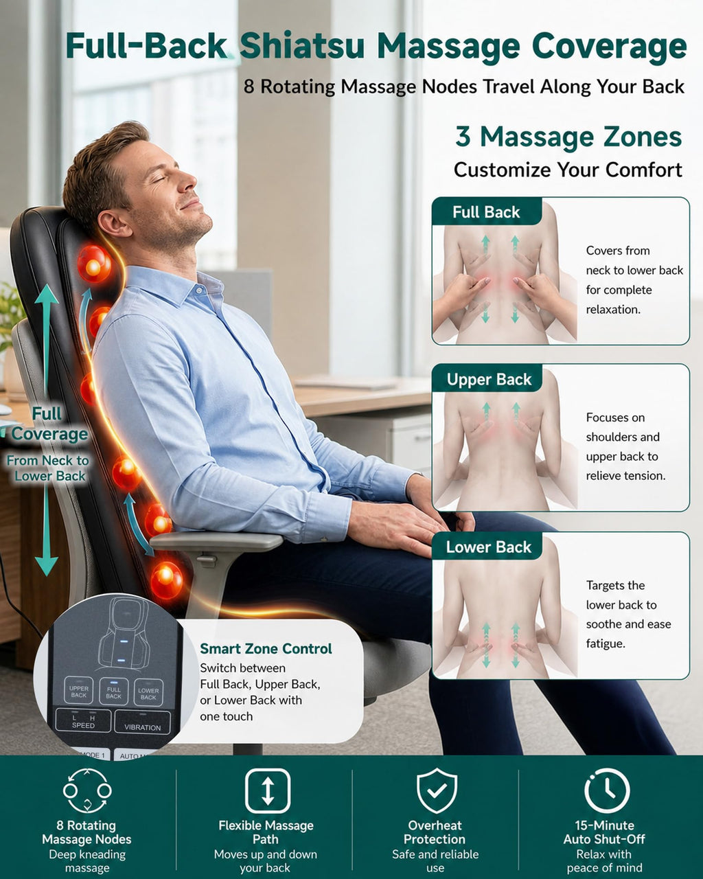 Neck and Back Massager with Heat J5046