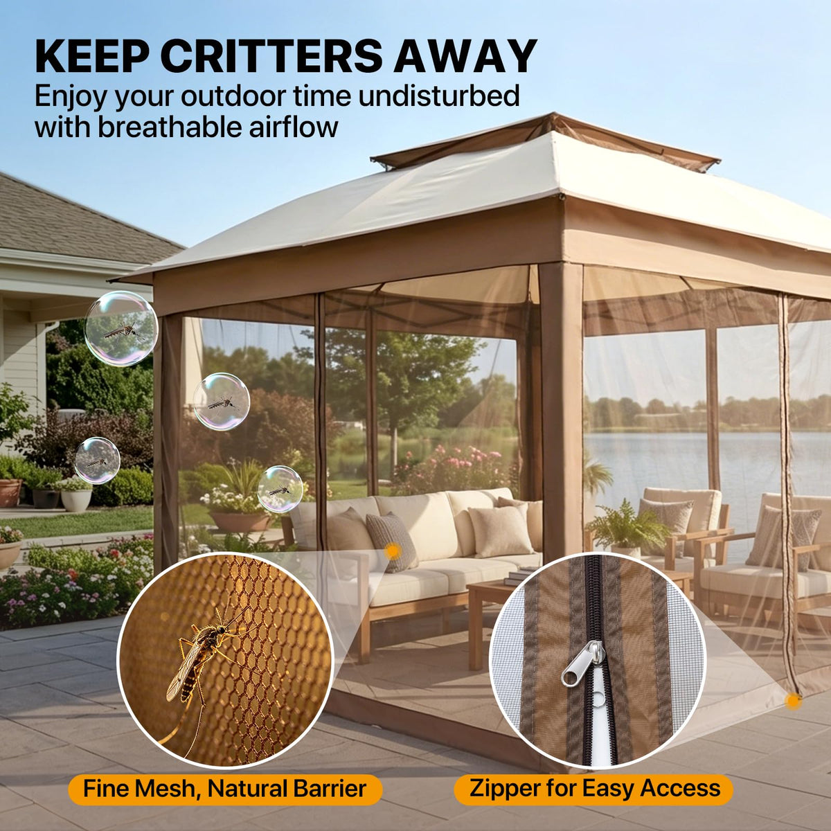 11x11 Pop Up Gazebo with Netting F845225