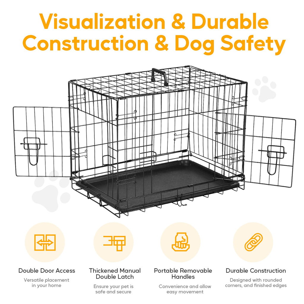 48 Inch Double Door Folding Metal Dog Crate with Divider E274