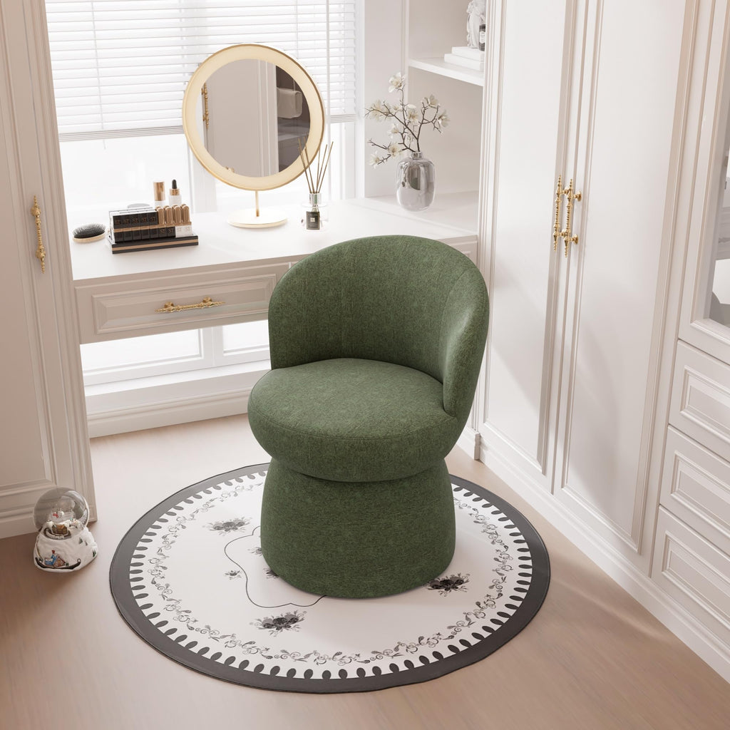 Green Boucle Fabric Swivel Accent Chair Set of 2 P4966