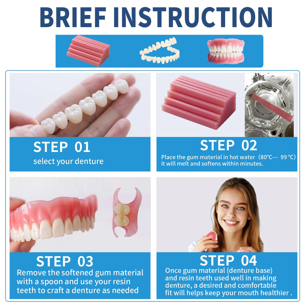 DIY Denture Full Set of Top and Bottom Fake Teeth W420500