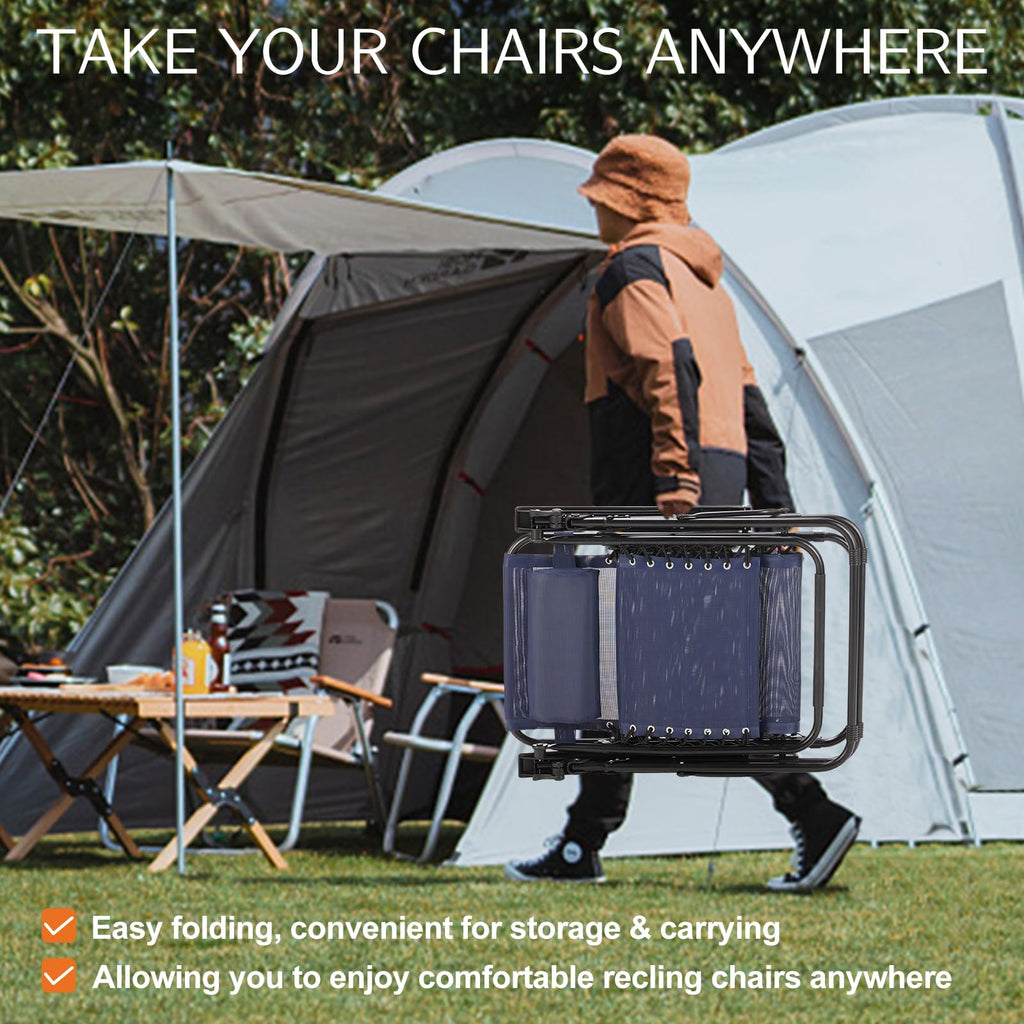 Zero Gravity Chairs Set of 2 Blue I135586