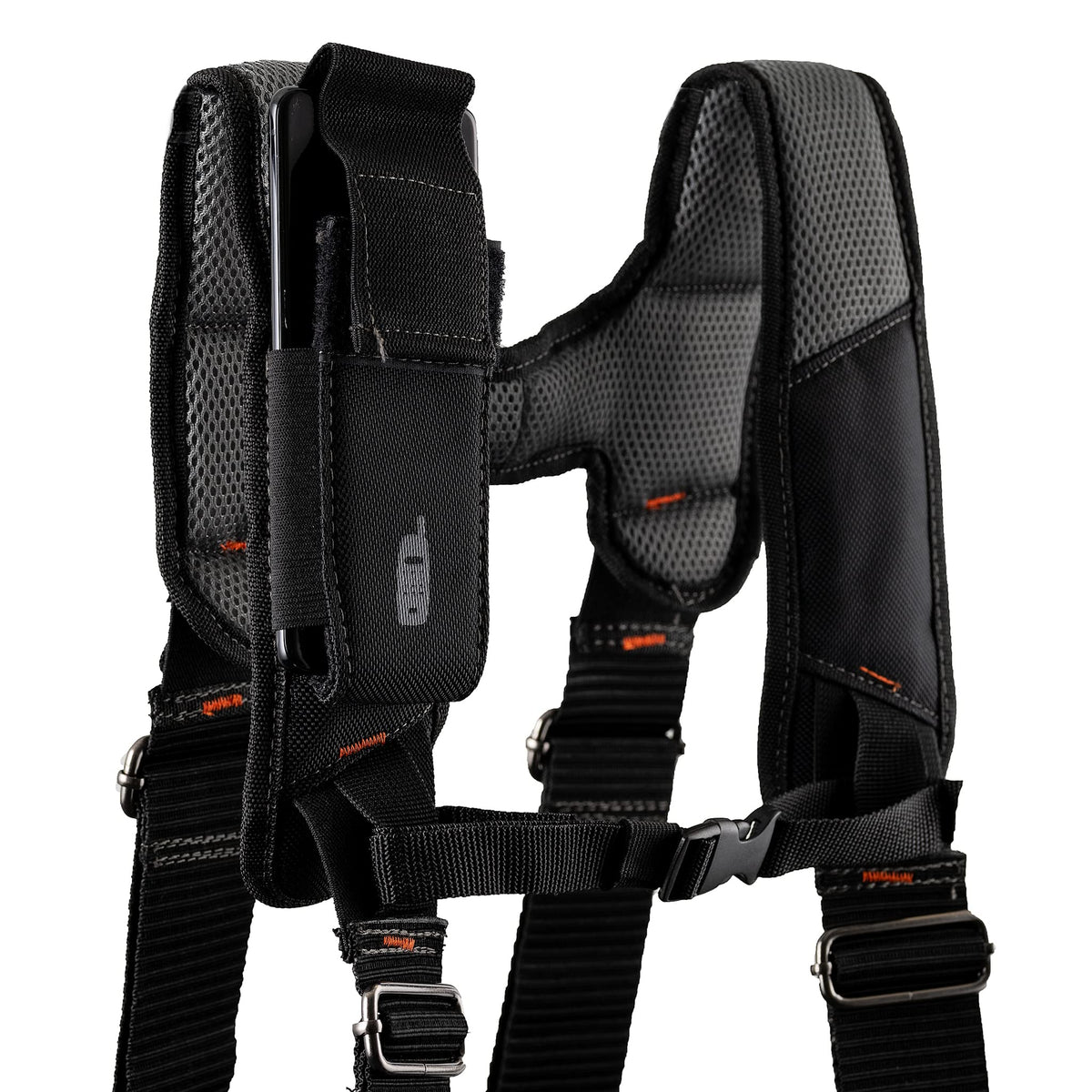 Black 1680 Denier Poly Carpenter’s Tool Belt with Suspenders R87657