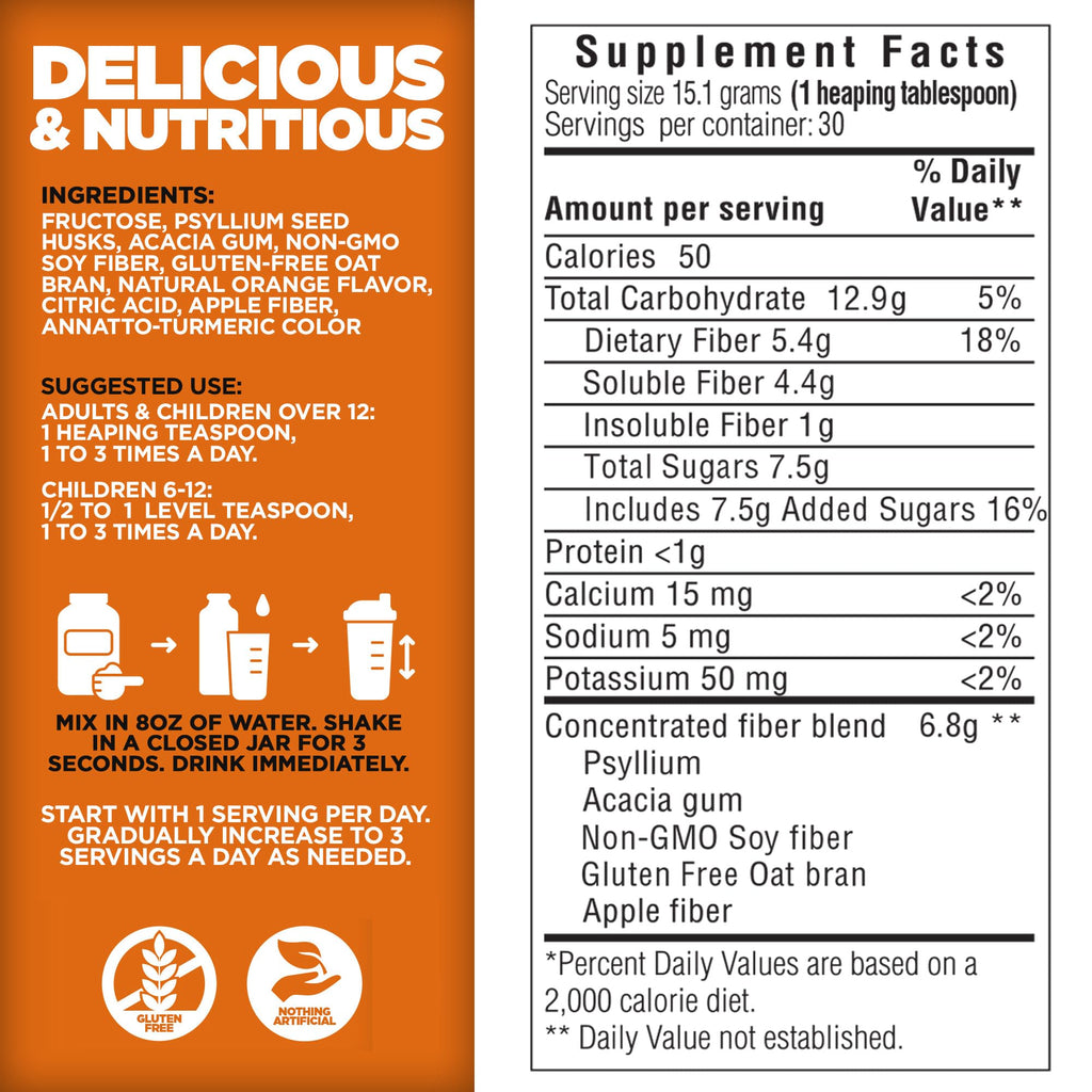 Orange Daily Fiber Formula 1 pound Gluten Free G835265