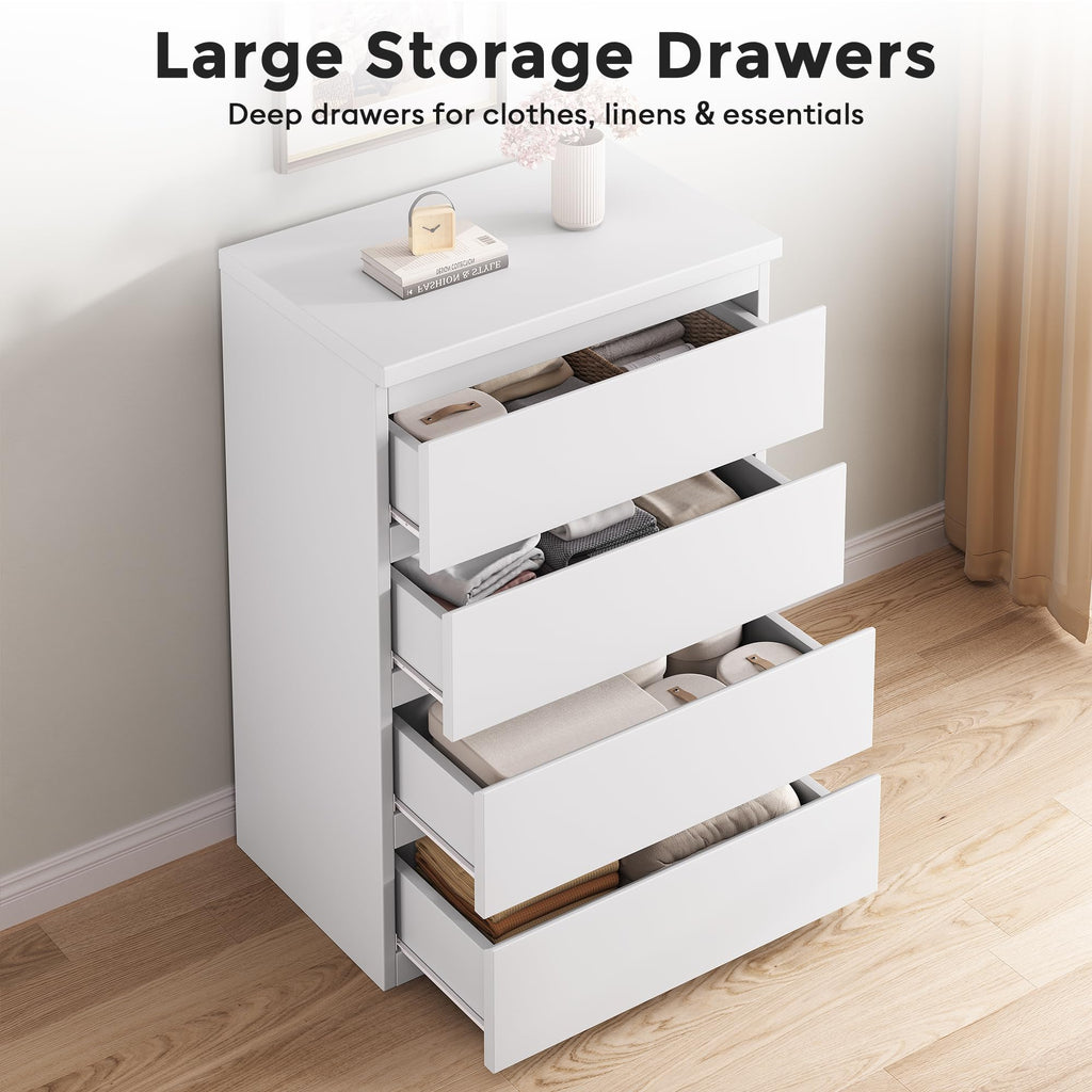 White 4 Drawer Wood Dresser X315468