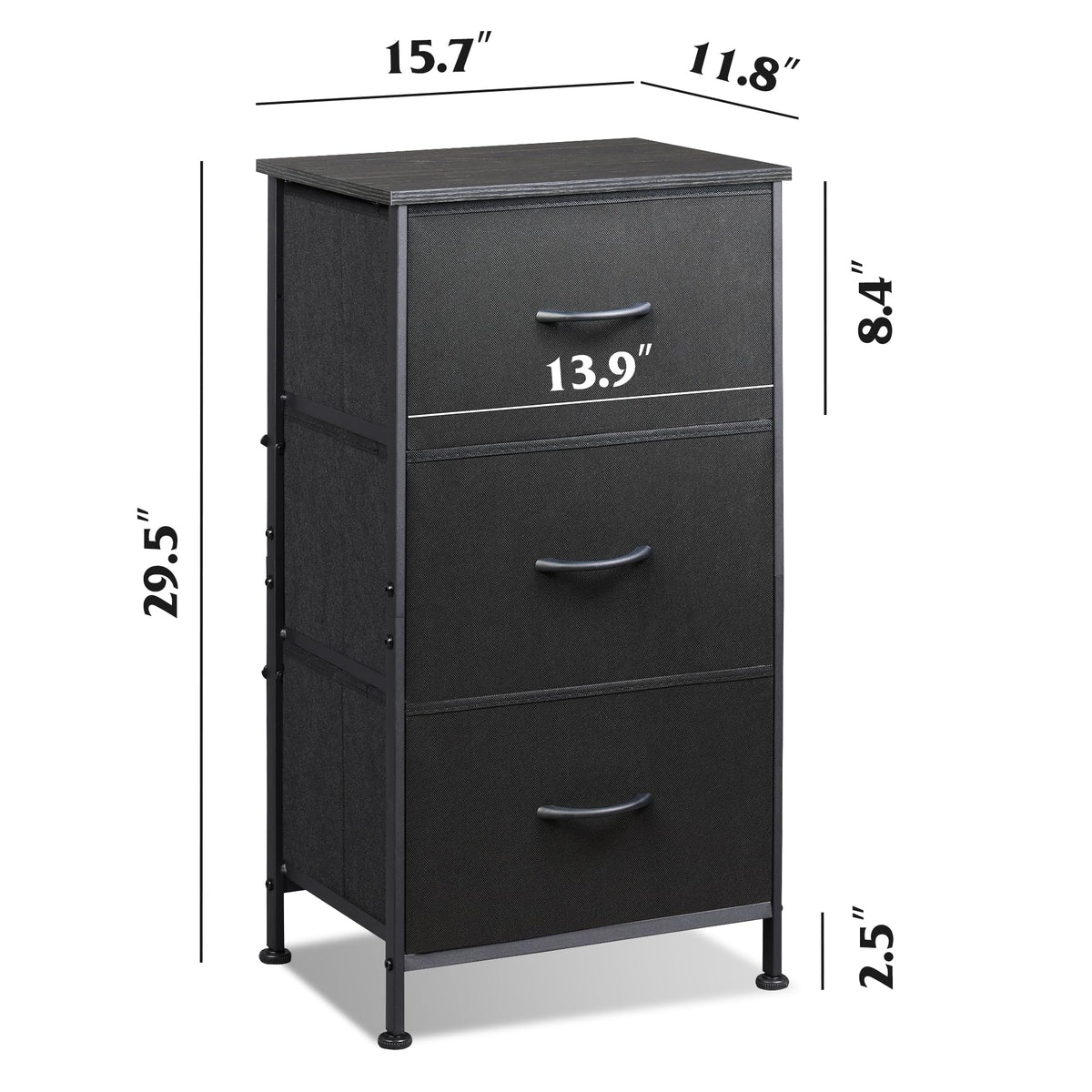 Charcoal Black 3 7 9 Drawer Dresser Set I9234