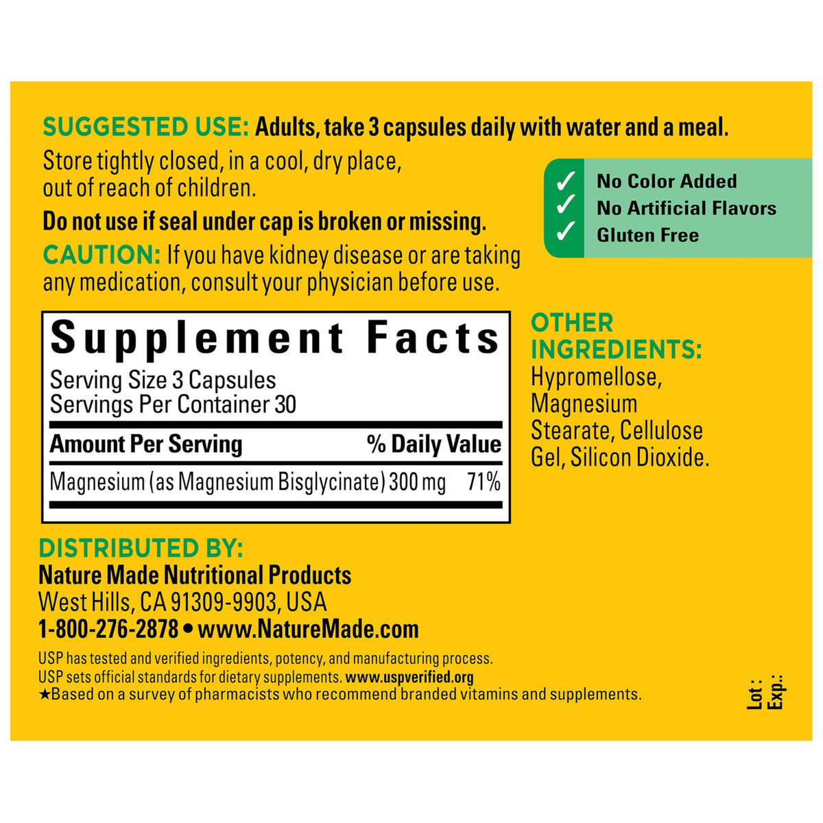 Magnesium Glycinate 300 mg 90 Capsules T31512