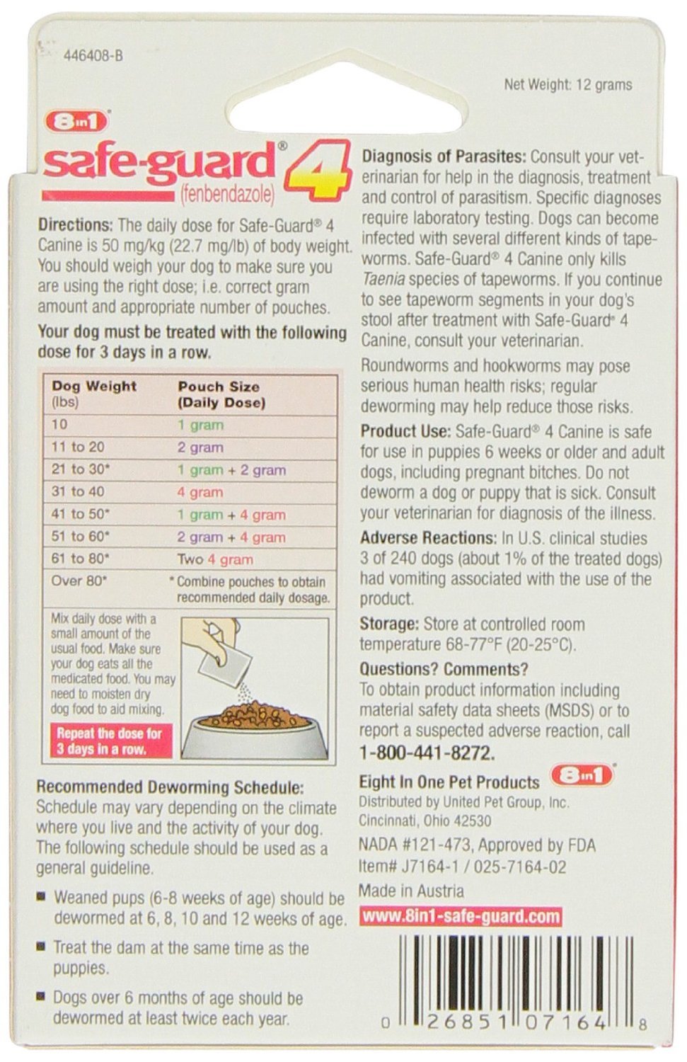Canine Dewormer for Large Dogs 4-Gram Pack of 2 L80772