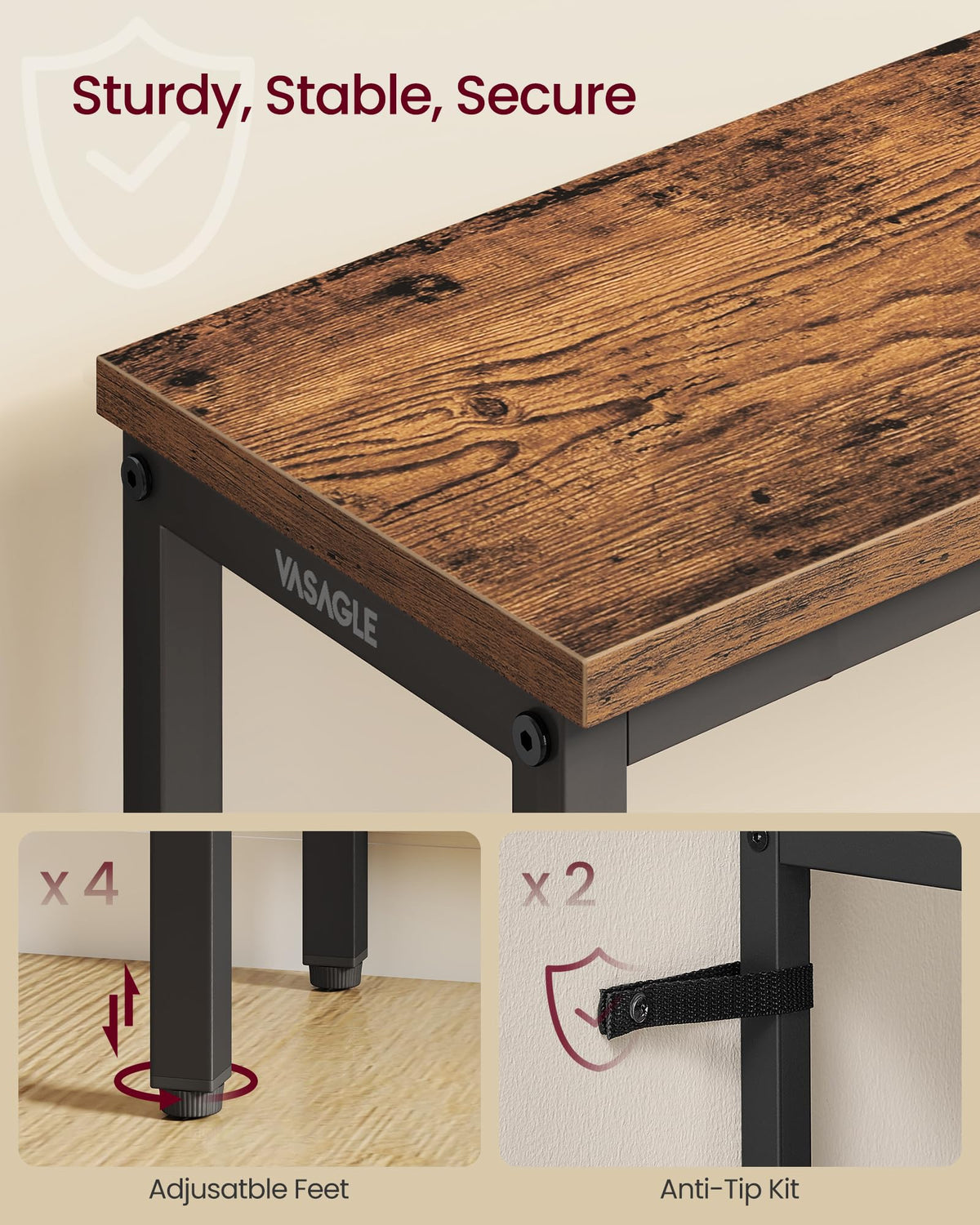 31.5" Narrow 3 Tier Console Table D473