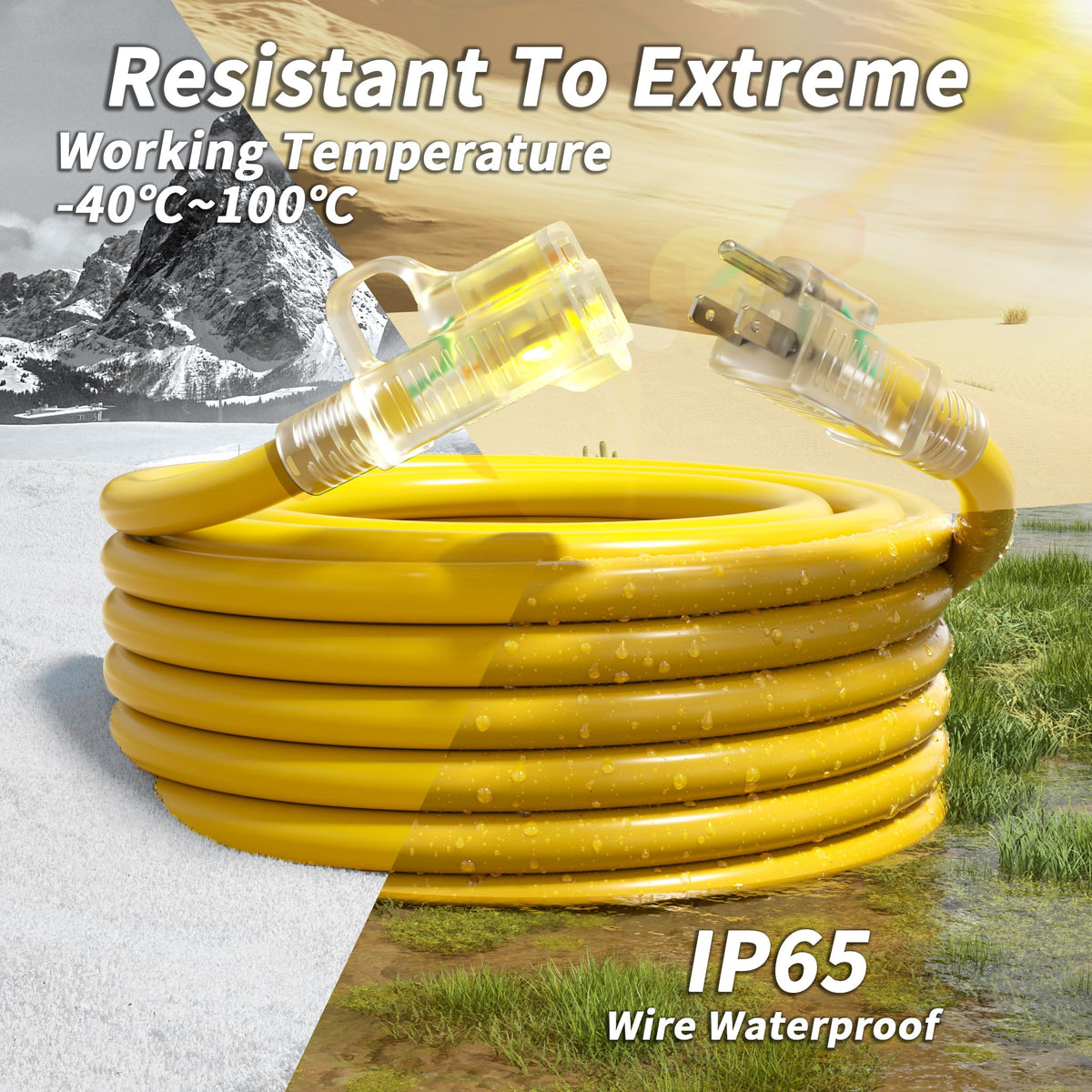 14/3 AWG 100 FT Heavy Duty Extension Cord F64251