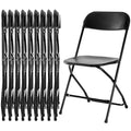 Black 10-Pack Folding Plastic Chair with Metal Frame K368