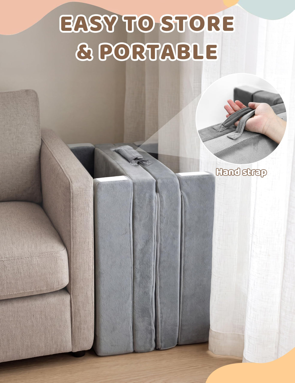 54" Portable Foldable Foam Toddler Bed R1779