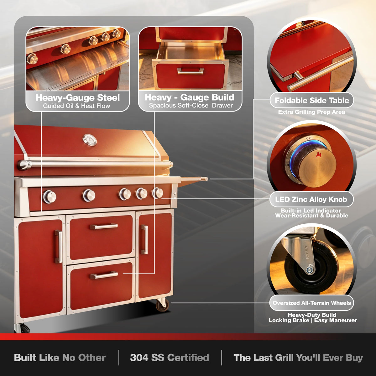 49" 99,000 BTU 4 Burner Stainless Steel Propane Grill M57362