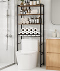 Brown 4-Tier Over-the-Toilet Storage Rack Z9159