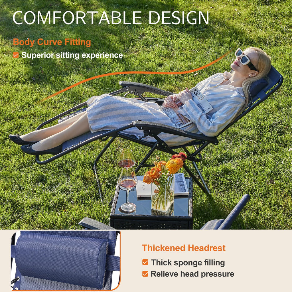 Zero Gravity Chairs Set of 2 Blue I135586