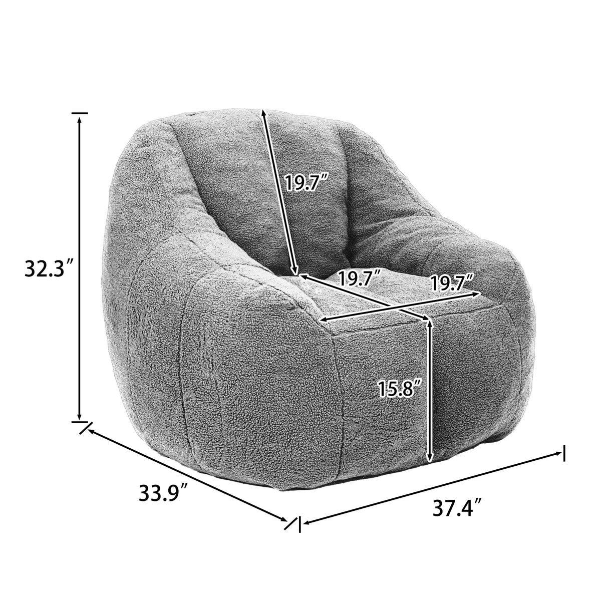 Yellow Memory Foam Bean Bag Chair V97750