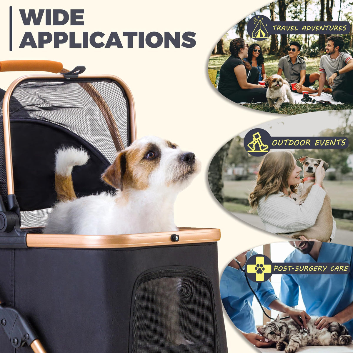 Pet Stroller for Small Dogs Cats X4223