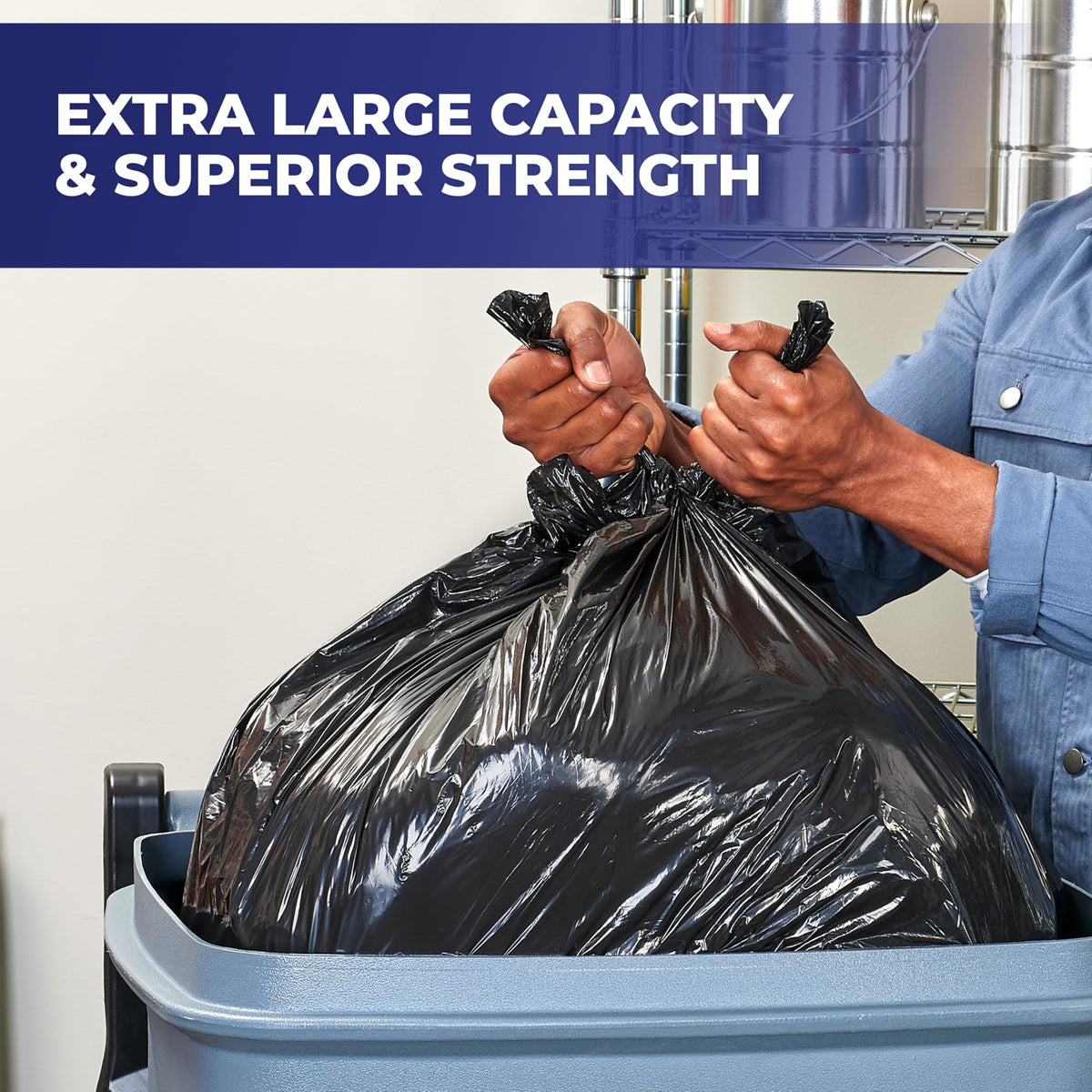 65 Gallon Black Unscented Trash Bags 10ct J4667