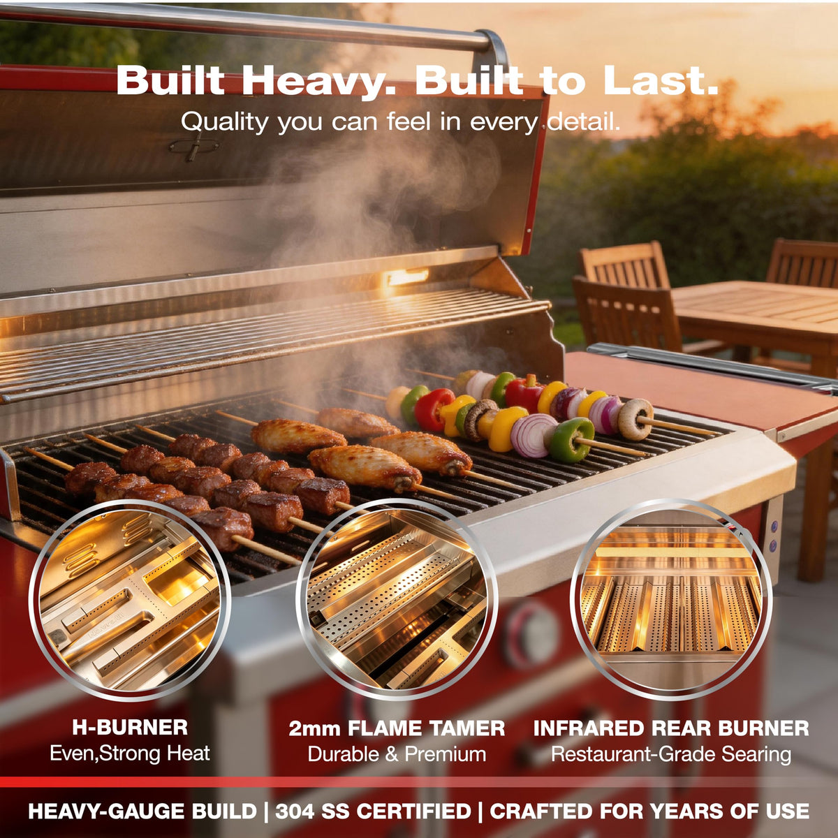 49" 99,000 BTU 4 Burner Stainless Steel Propane Grill M57362